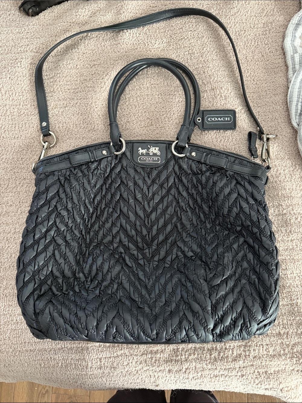 Coach Madison 70th Anniversary Quilted Chevron Nylon Purse